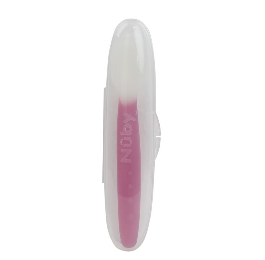 [ 5490-Nuby ] Thìa ăn dặm cao cấp, 100% silicone, dành cho trẻ từ 4 tháng tuổi trở lên ( NSX 10.06.2022 )
