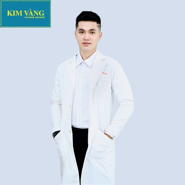 [KIM VÀNG] Áo Blouse nam bác sĩ, áo dược sĩ, đồng phục bệnh viện tay dài chất liệu Kaki thun - Mẫu 01