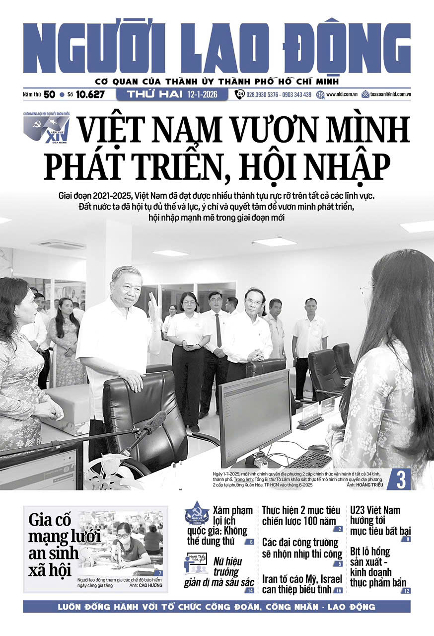 Nhật báo Người Lao Động từ ngày 12-01-2026 đến 18-01-2026
