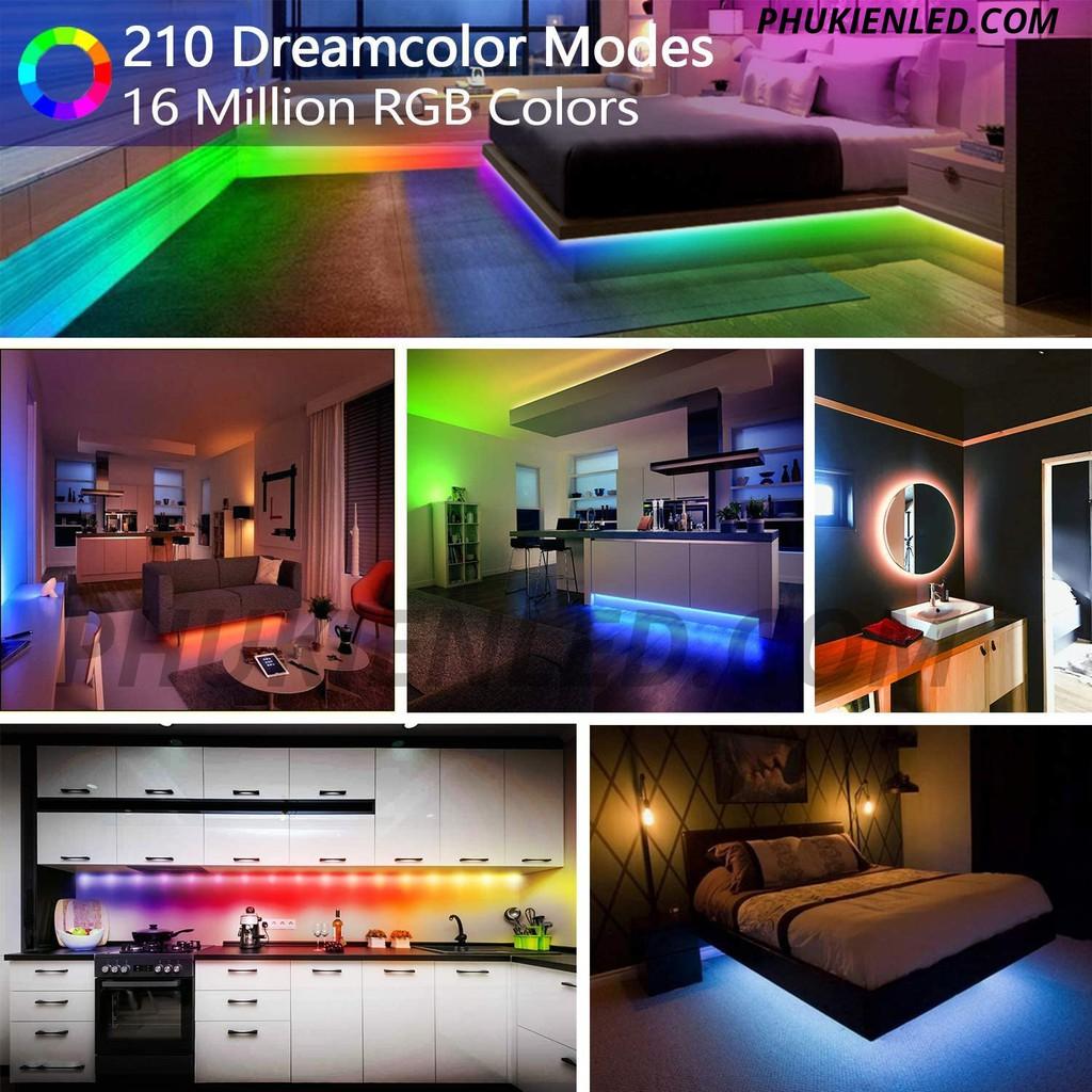 COMBO Led dây dán Full Color nháy theo nhạc có remote điều khiển từ xa - Chế độ nháy theo nhạc hoặc chạy hiệu ứng riêng