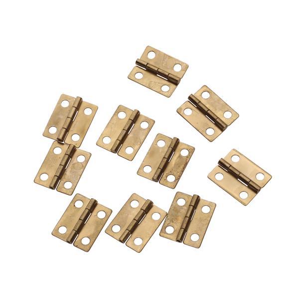 10x Antique Brass Mini Hinges Small Butterfly Butt Hinges for Wooden Jewelry