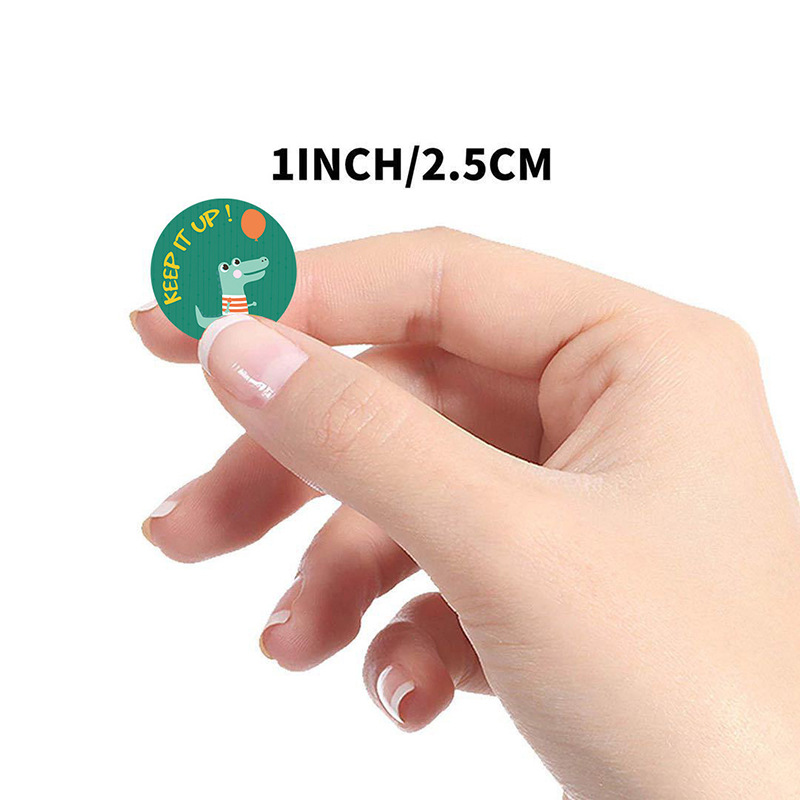 Cuộn 500 tem sticker dán con vật khuyến khích khen thưởng