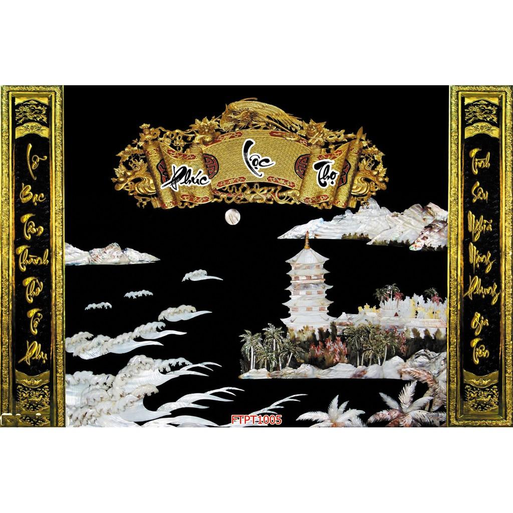 Tranh dán tường Tranh phòng thờ Phúc - Lộc -Thọ, Tranh dán tường 3d hiện đại