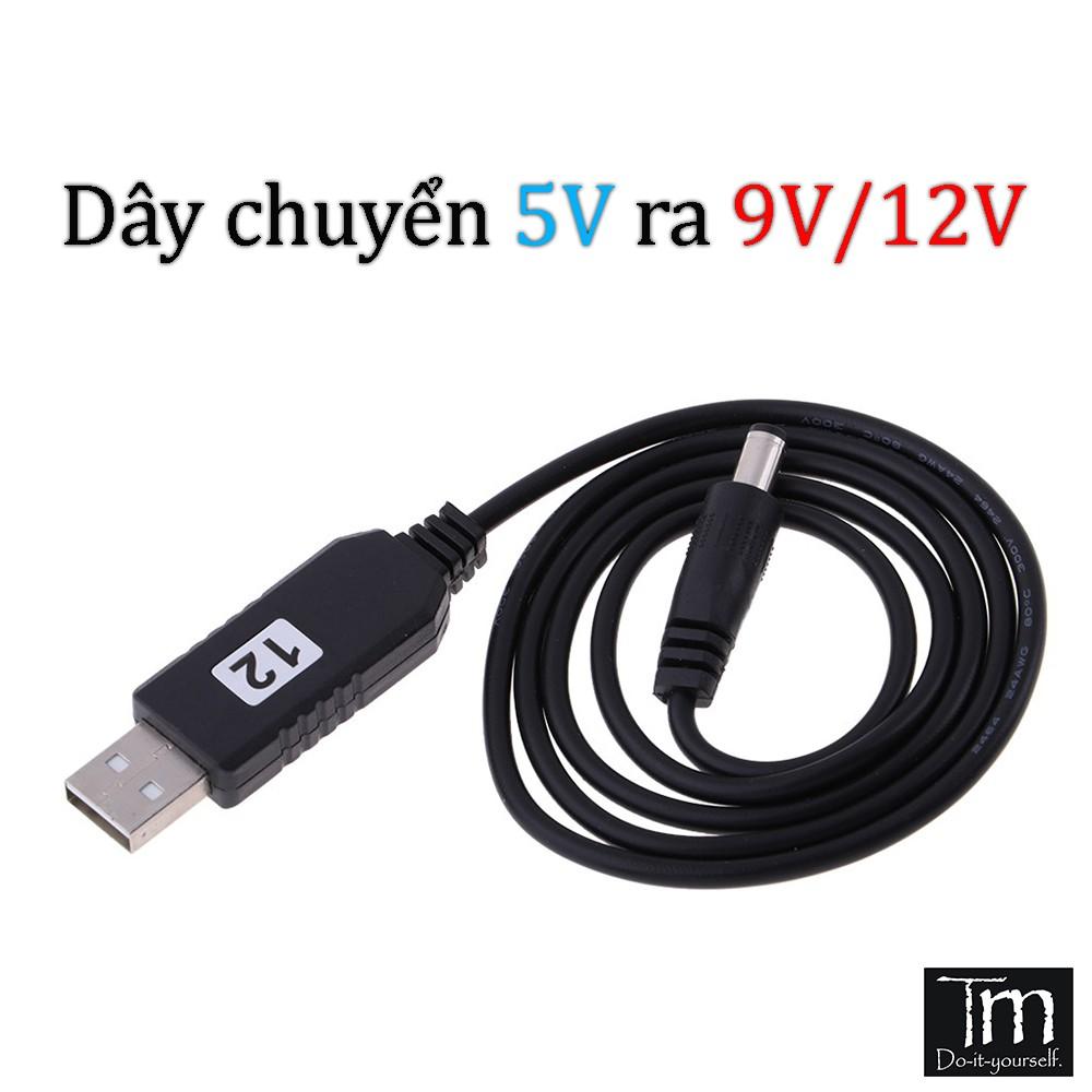 Dây Tăng Áp 5V Ra 5/9/12V Dự Phòng Cúp Điện