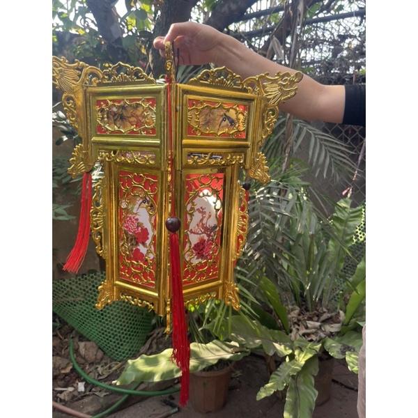 Đèn lồng vàng nhựa 2 tầng size 45cm