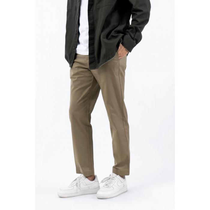 QUẦN DÀI KAKI NAM DOBBY FORM SLIM CROP - 10F22PCA009 | LASTORE MENSWEAR