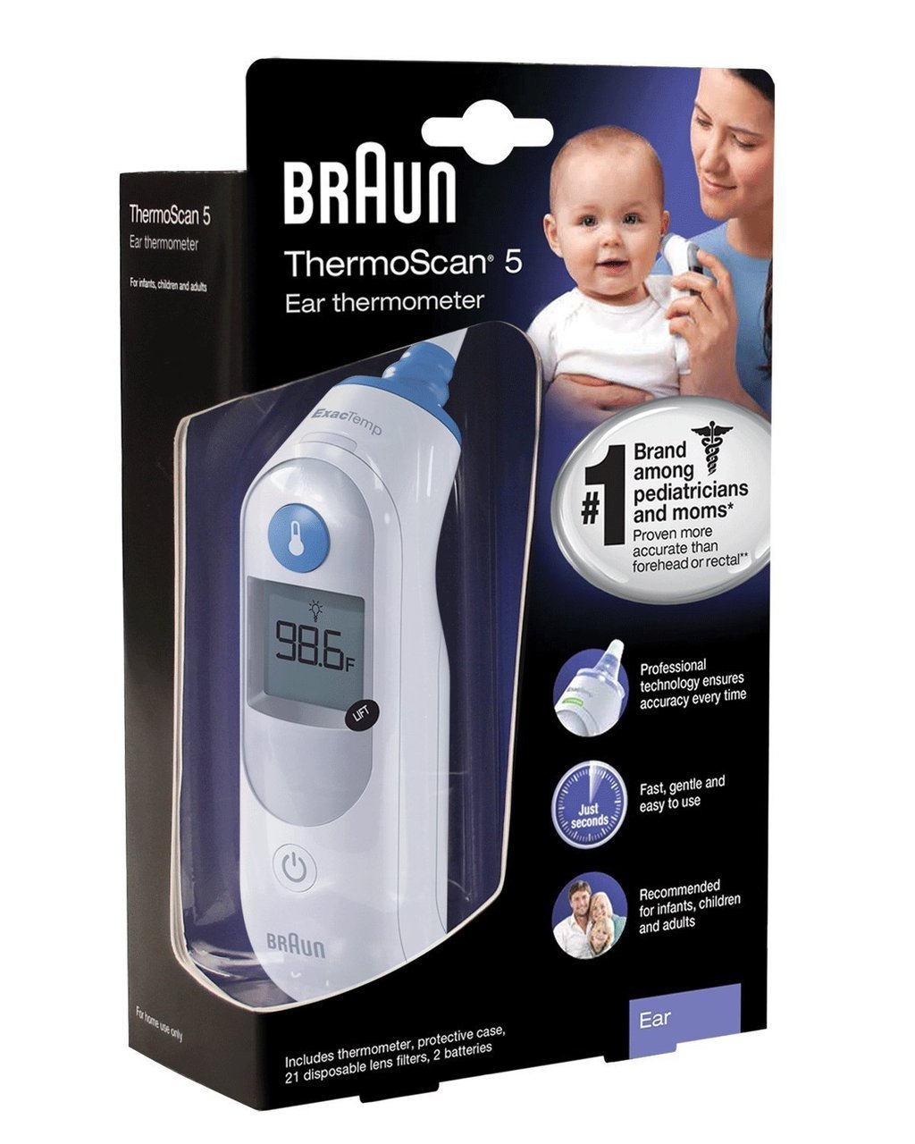 Nhiệt kế điện tử đo tai Braun ThermoScan 5 IRT6500, IRT6020 | Chính Hãng Braun
