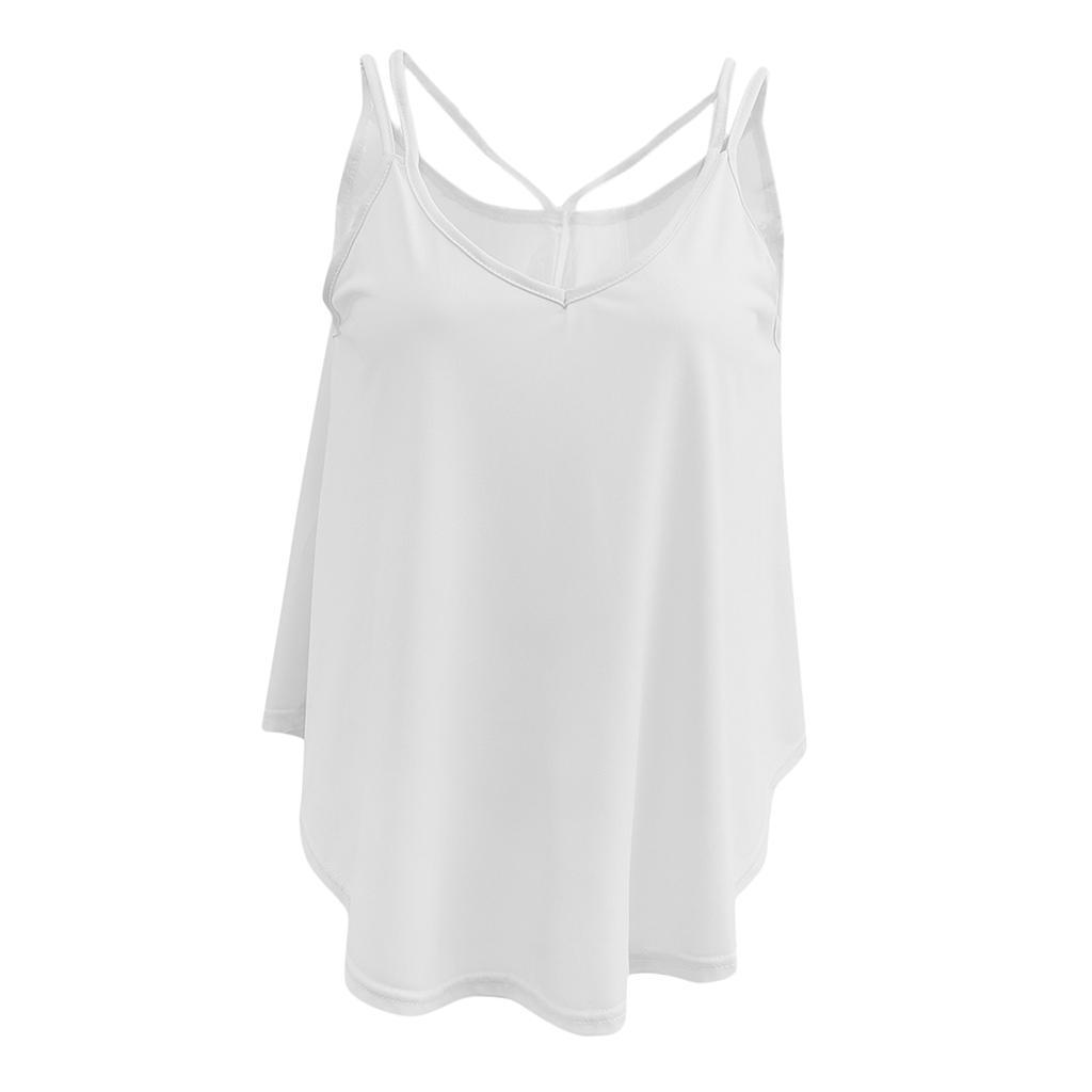 Ladies Summer Casual Loose Cami Sleeveless Vest Strap Plain Swing Tank Tops Sun-top Blouse S-XL