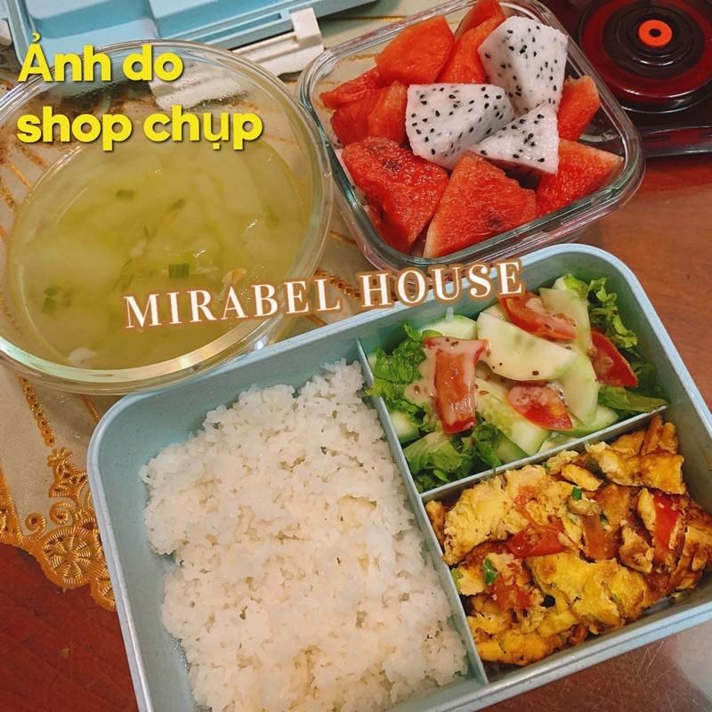 Hộp Đựng Cơm Lúa Mạch 3 Ngăn - Tặng Kèm Đũa Và Muỗng Inox Chống Gỉ