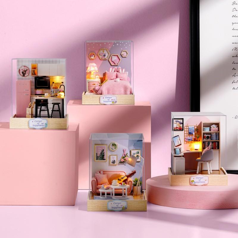 Mô hình nhà búp bê DIY Doll House Miniature_TASTE OF LIFE _ TẤM CHE BỤI + KEO