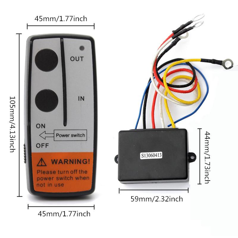 12V/50ft Car Electric Wireless Winch Remote Control Cordless Switch Remote Control Switch Unit Kits for Truck Trailer +1 Receiver