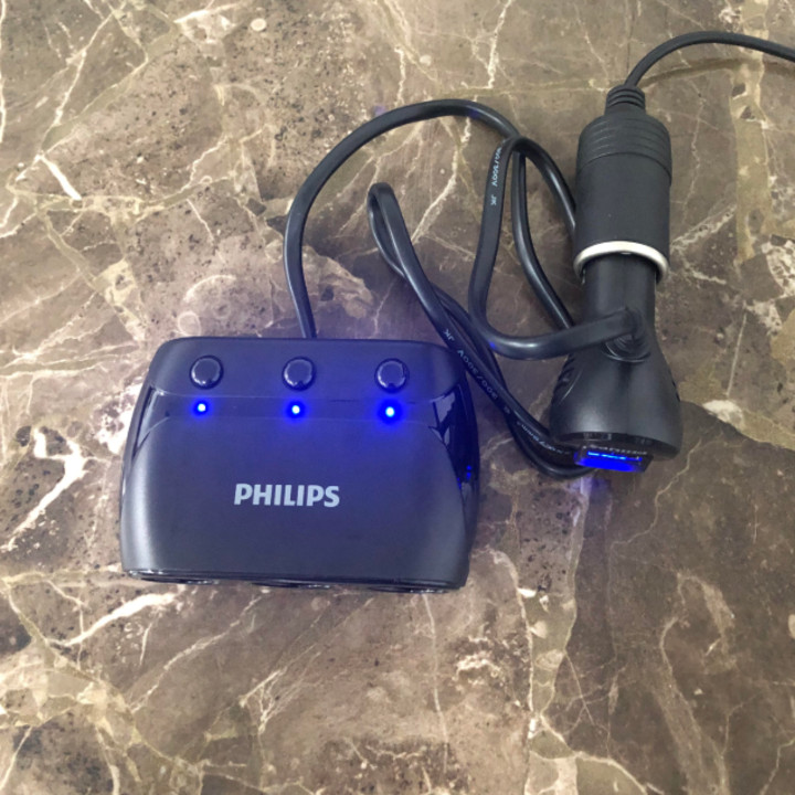 Bộ chia tẩu sạc ô tô cao cấp nhãn hiệu Philips DLP2019 công suất 120W - Hàng nhập khẩu