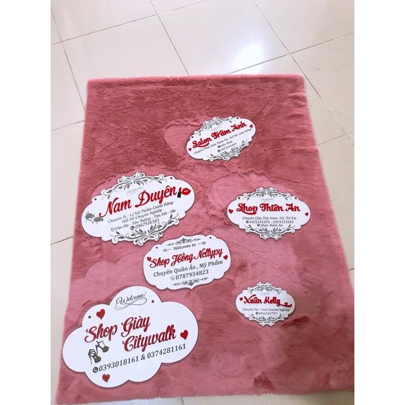 Thảm lông ngắn màu hồng phấn mịn