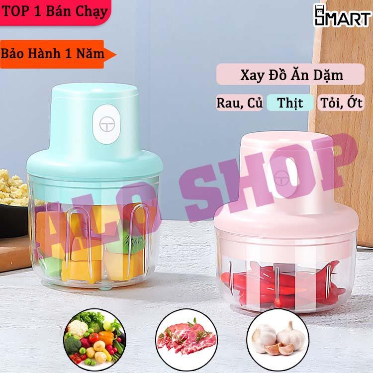 Máy xay mini xay tỏi ớt, đồ ăn dặm, thịt siêu khỏe nhỏ gọn sạc pin - ALOSHOP