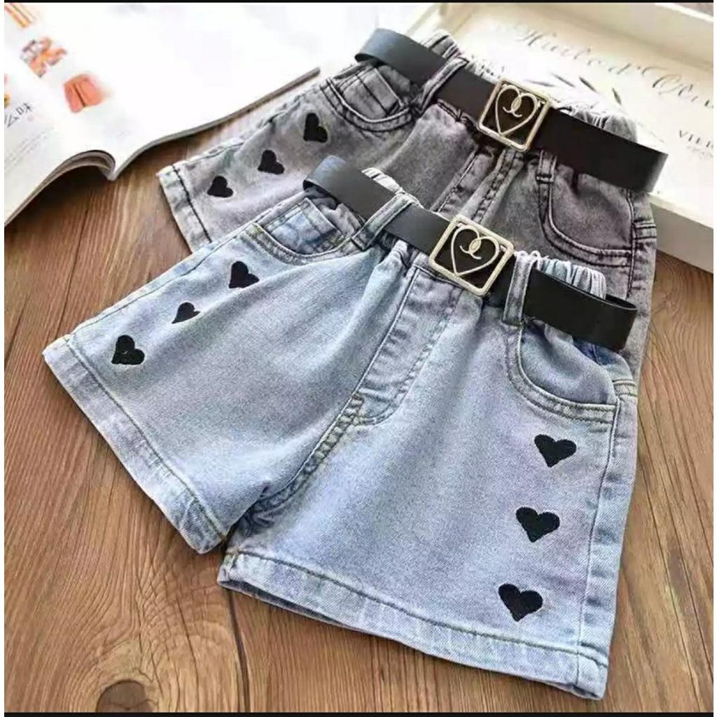 Quần đùi cho bé gái size 10-25kg chất jeans thun co giãn thoải mái