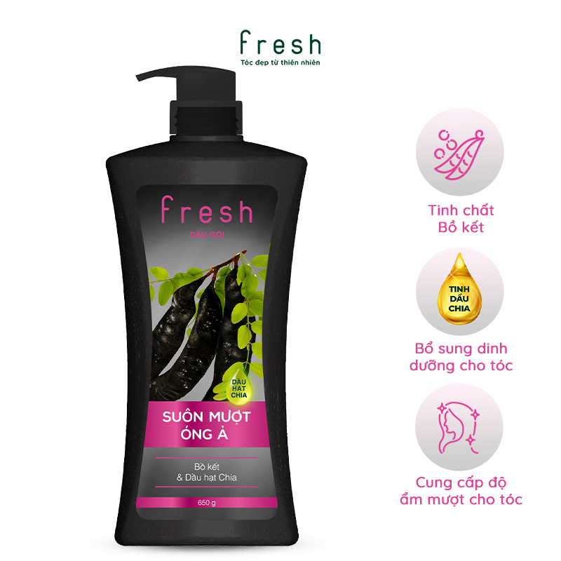 Dầu gội Fresh Suôn mượt óng ả chiết xuất Bồ kết 650g