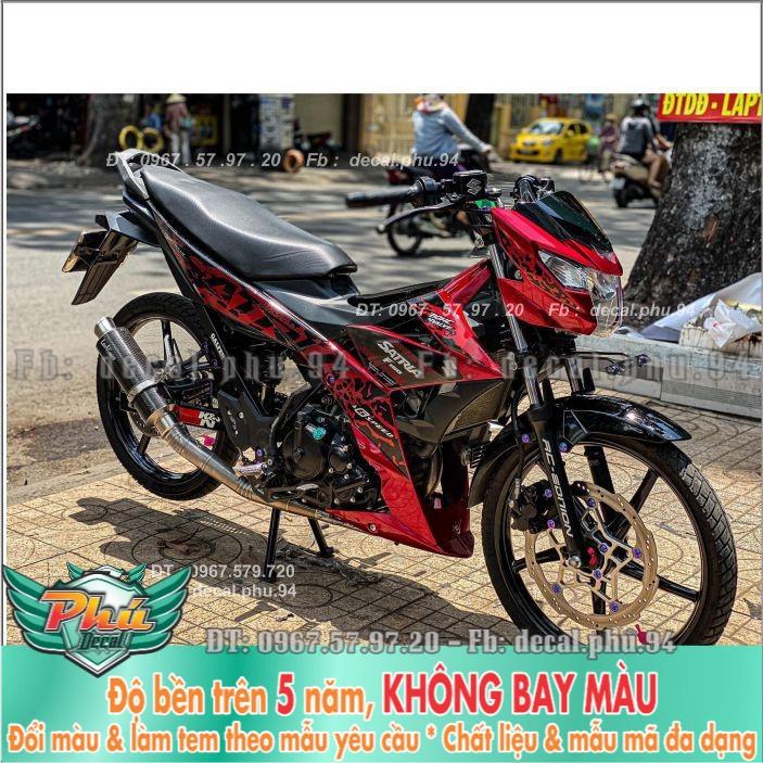 Tem rời Satria đỏ đen Candy
