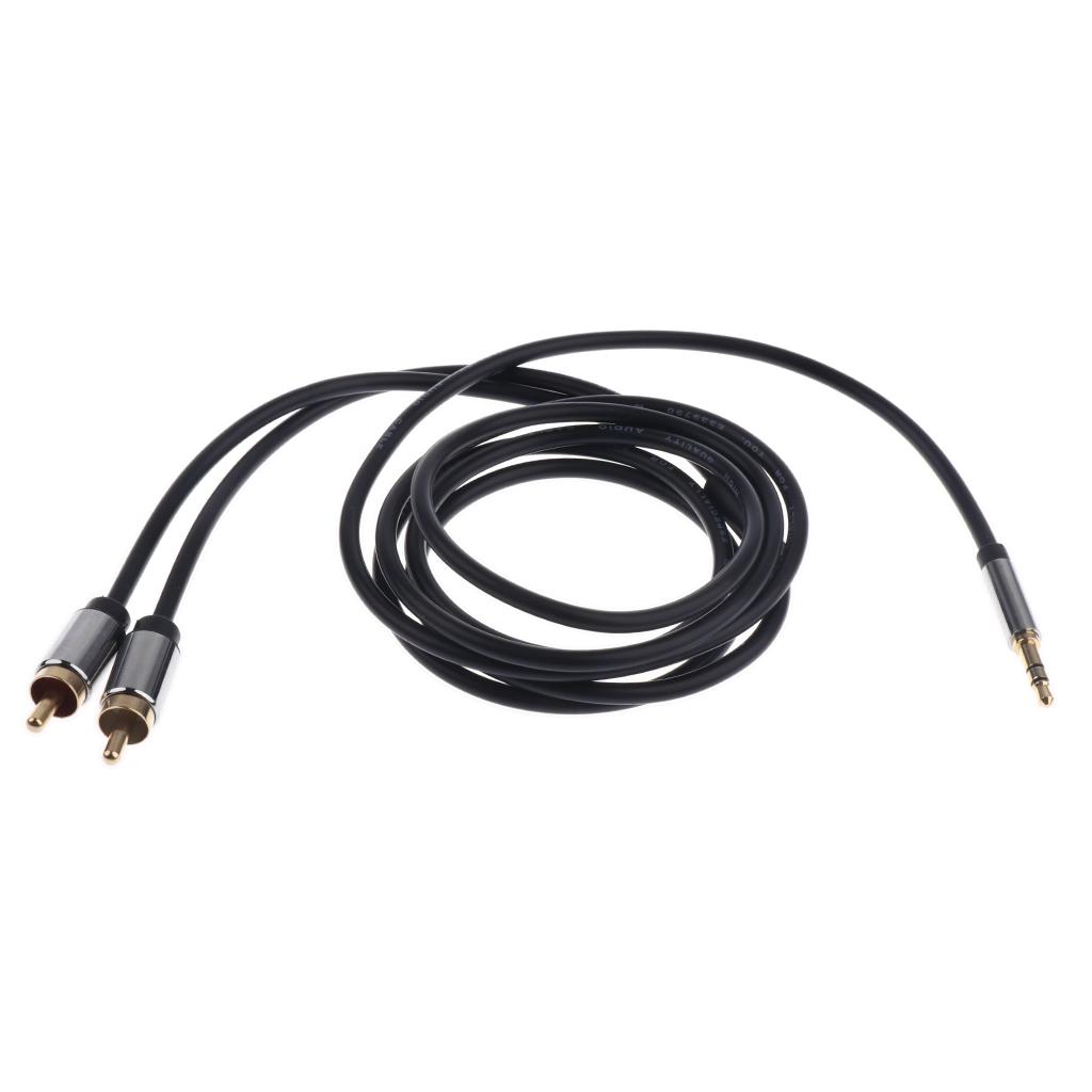 1m/1.5m/2m 3.5mm Stereo Male To 2 RCA Dual Audio Male Adapter Speaker Cable