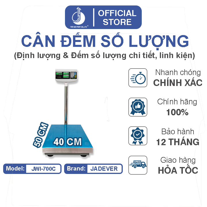 Cân Đếm Số Lượng JWI-700C - Mặt Bàn Cân 400x500MM