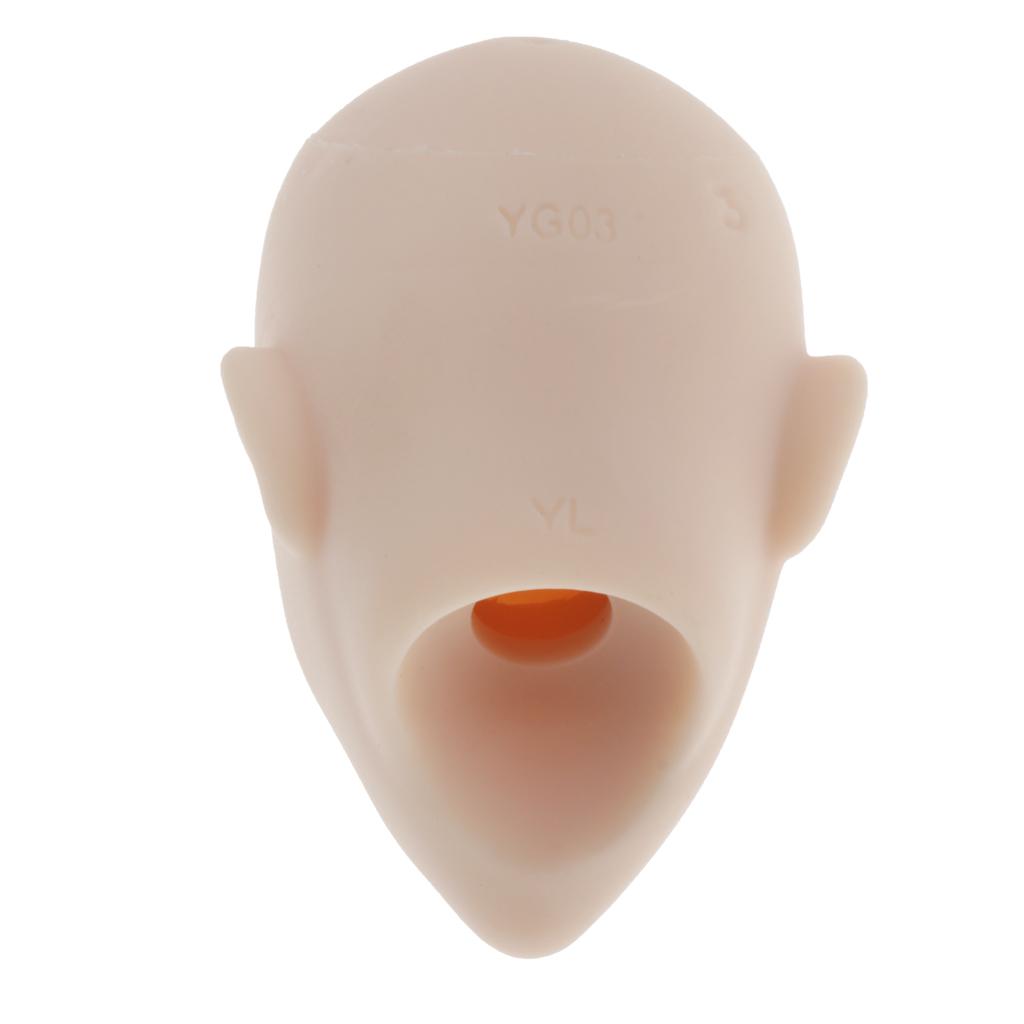 1/6 Doll Head Mold Without Eyes Kids DIY Making Supplies White Skin