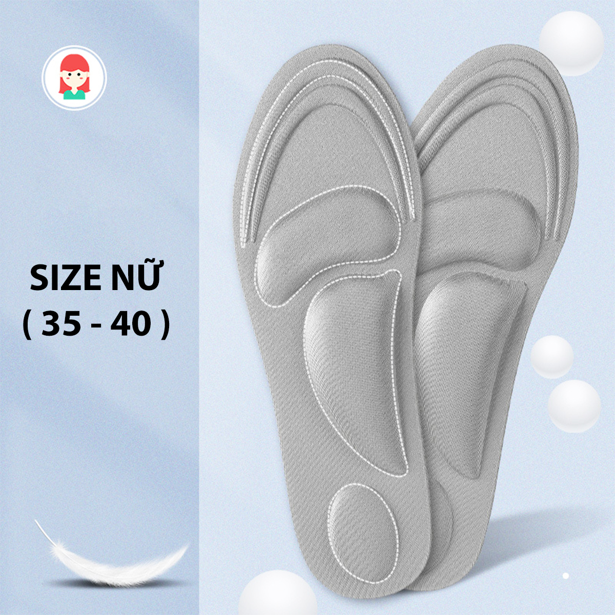 Lót giày cao gót 4D, lót giày tây công sở cực êm chân có tác dụng chống thốn gót chân và thấm hút mồ hôi, có size cho nam nữ PK36