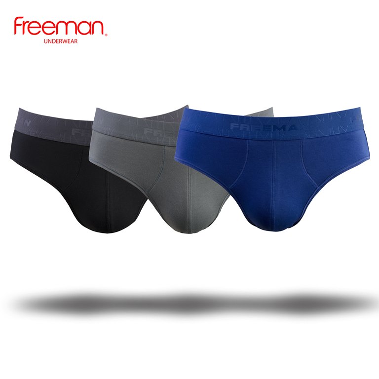 Combo 3 Quần lót nam Freeman chất liệu cotton spandex thấm hút mồ hôi tốt, thiết kế lưng bản lớn trẻ trung 6057