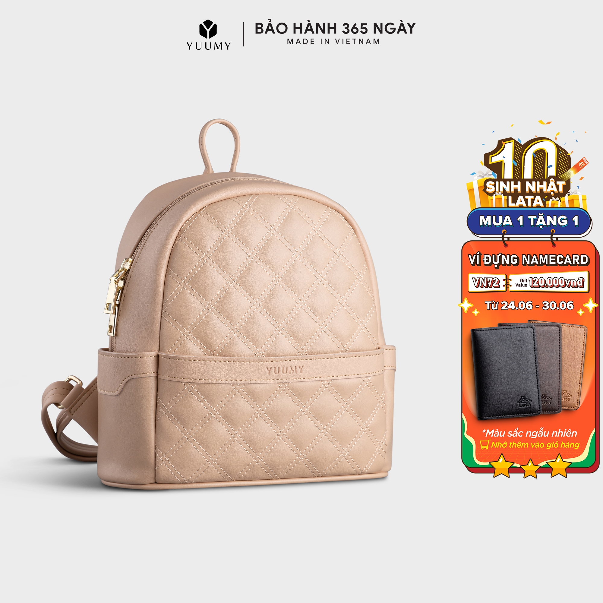 Balo Yuumy ( Thời trang nữ đi chơi cỡ trung - Balo da Seasand YBA50 )