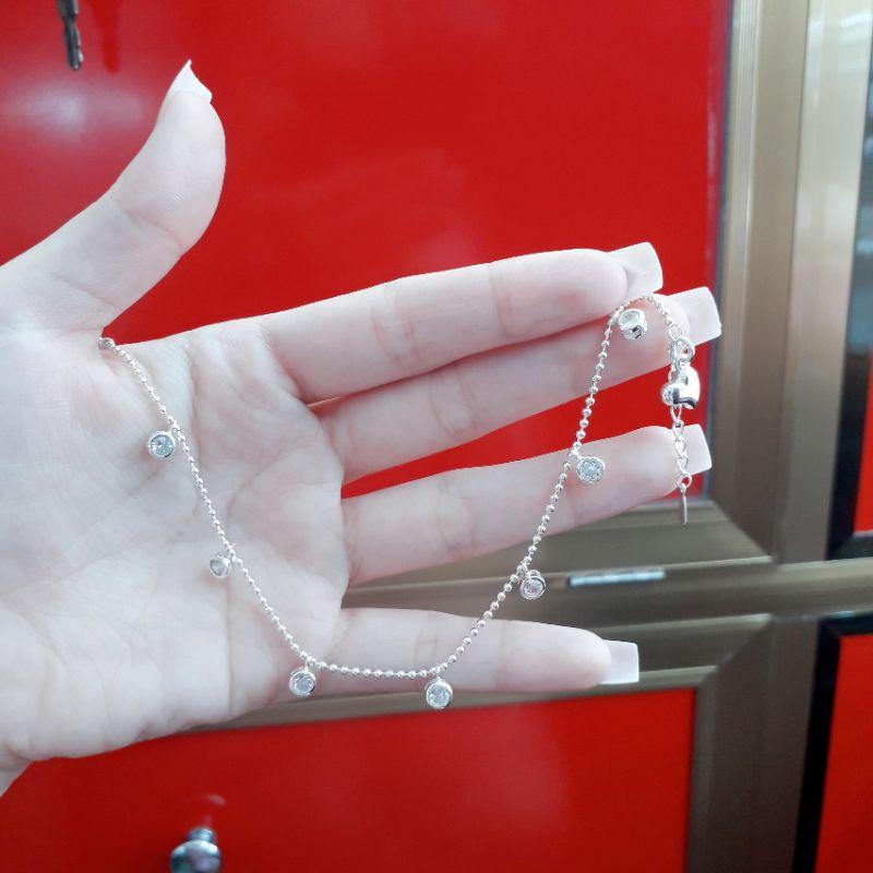 Lắc chân bạc đính đá cao cấp  YN JEWELRY