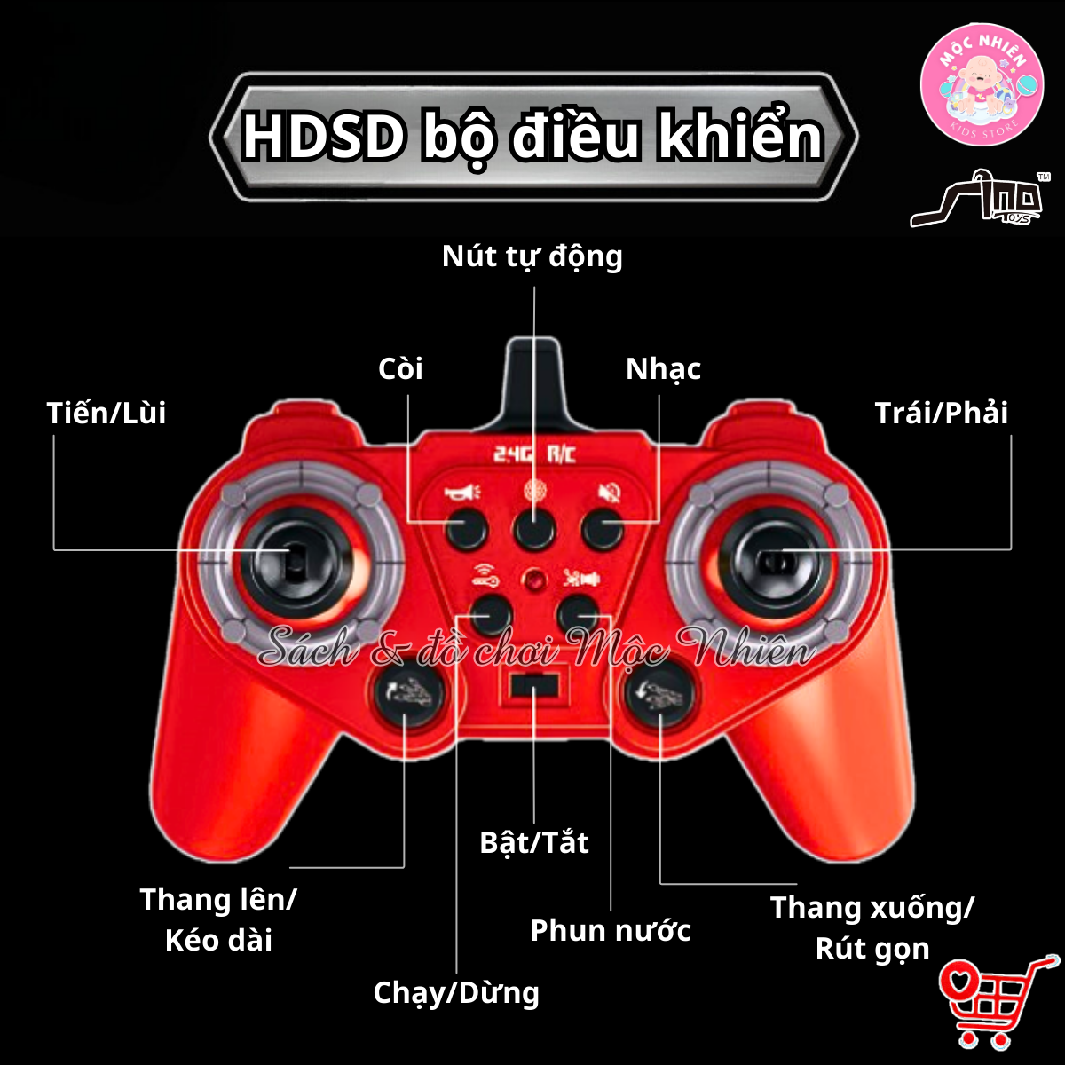 Đồ chơi xe điều khiển từ xa 1:12 - Xe cứu hỏa có đèn, nhạc và phun nước thật - SINO HJ8002-1