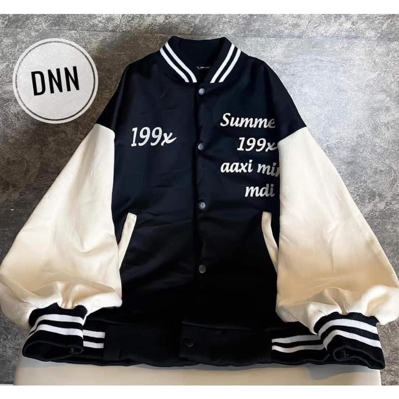 Áo khoác bomber nỉ tay bồng unisex —199x
