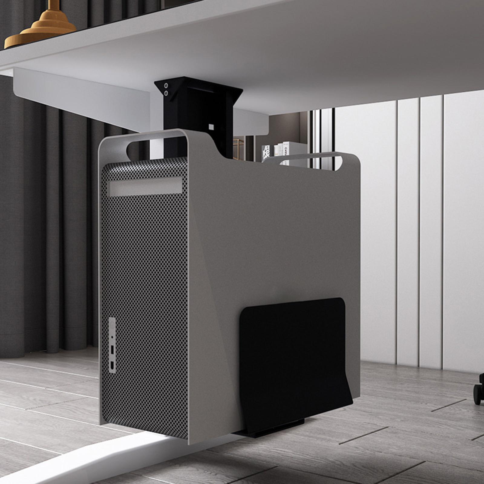 Computer Case Mount Steel Adjustable Under Desk for Office black