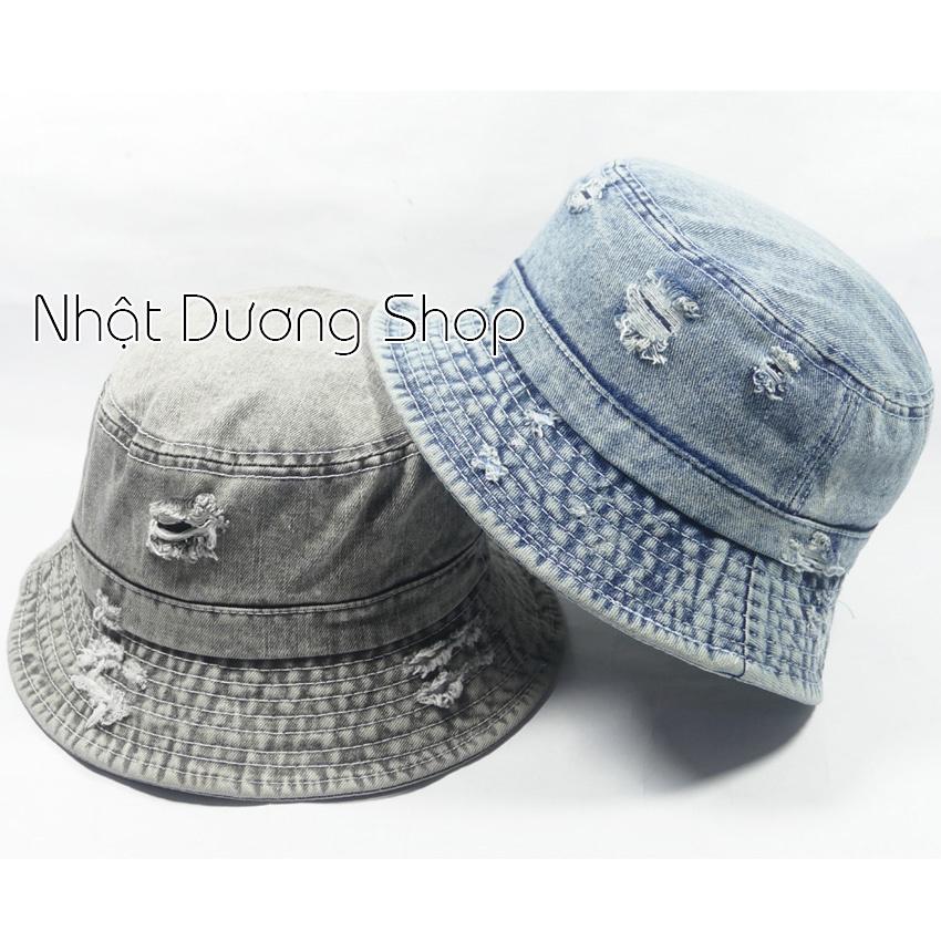 Nón tai bèo ,nón bucket Jeans TRƠN hàn quốc - Mũ vành Jeans rách cực chất thời trang nam nữ hot teen