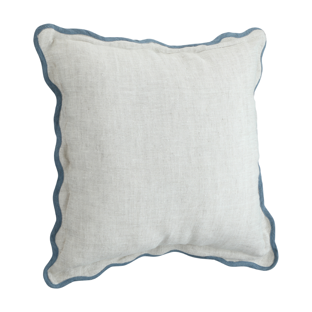 Gối Tựa Vải Cotton SCALLOP-COTTON Màu Trắng Ngà W45 x D45 x H10 Cm