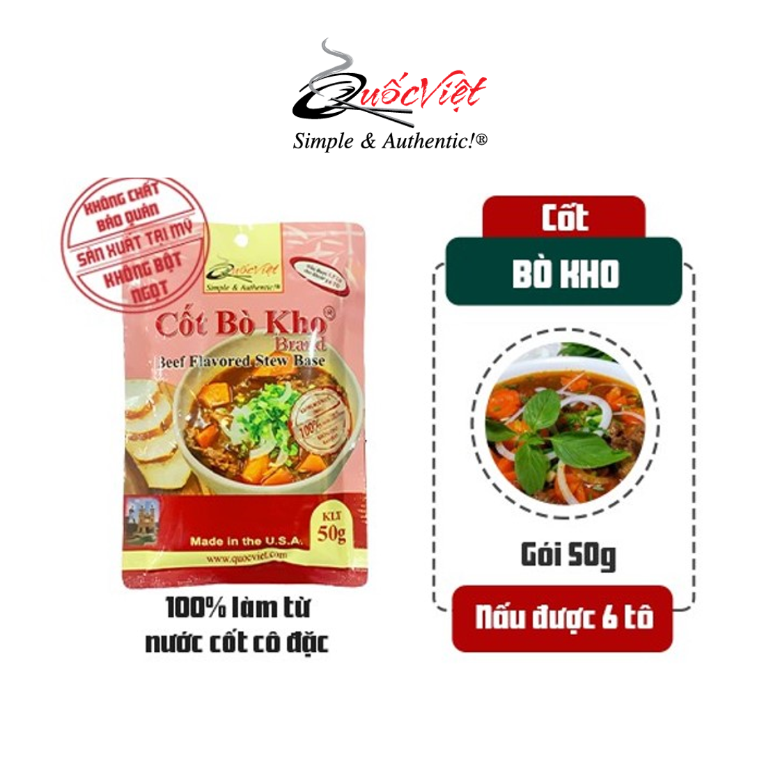 COMBO 2 gói gia vị Cốt bò kho Quốc Việt - 2 x 50g - VN10516