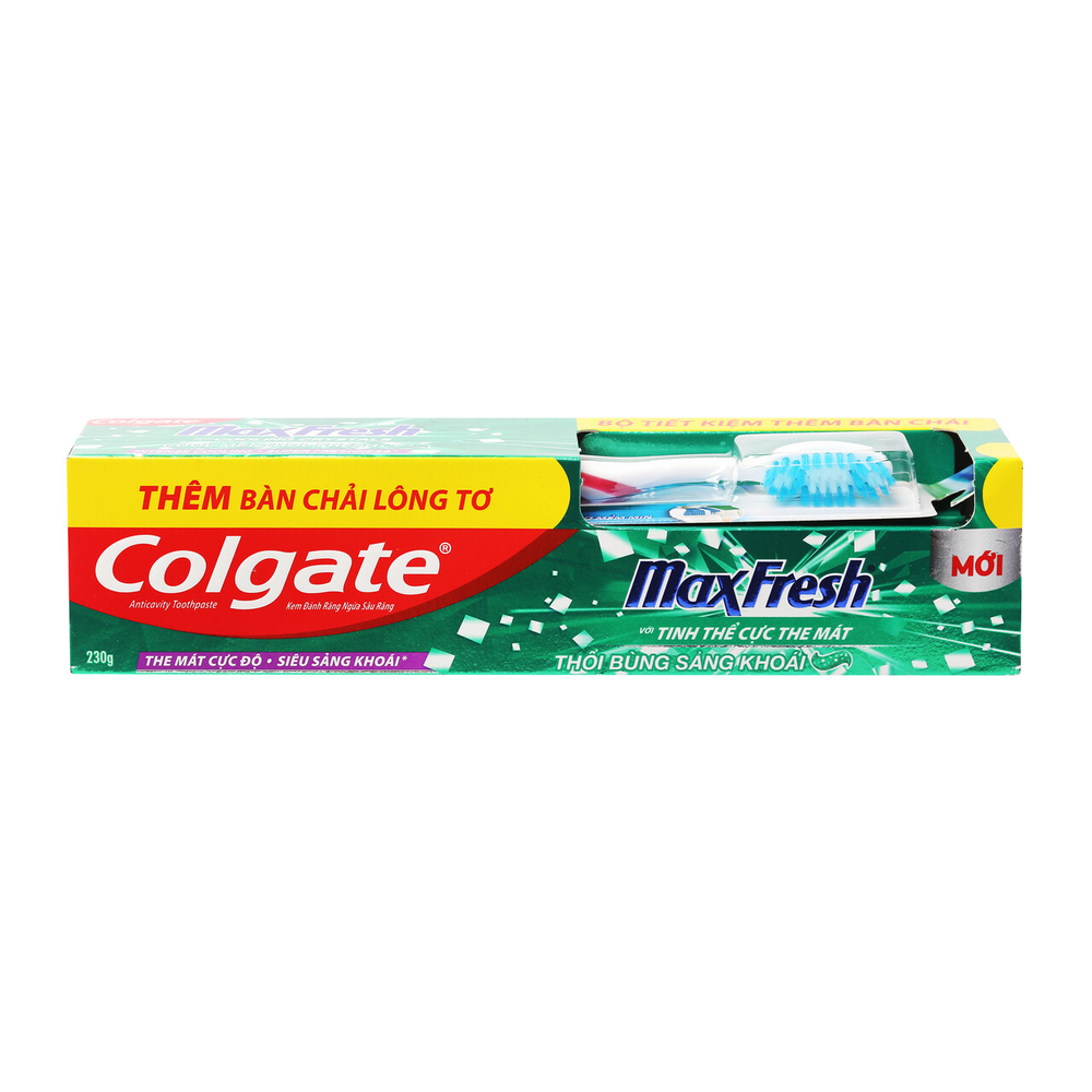 Bộ Kem Đánh Răng Bàn Chải Đánh Răng Colgate Maxfresh Sảng Khoái 230G