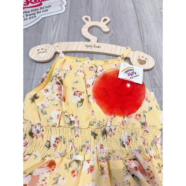 Đầm bé gái, váy bé gái hoa nhí phối hoa hồng thời trang, đồ bé gái VyVy Kids Fashion