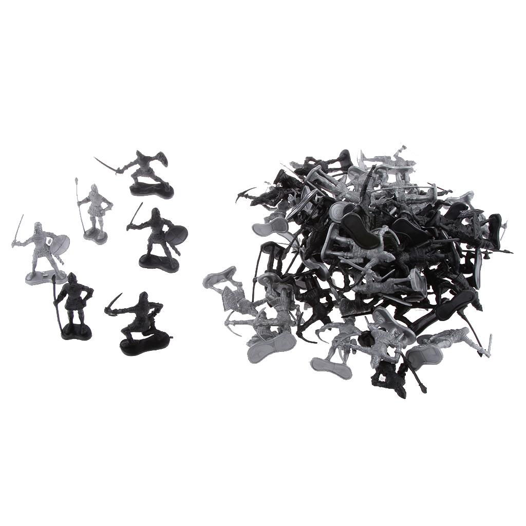 60 Cái/lốc Bạc Đen Chiến Binh Thời Trung Cổ Binh Sĩ Quân Đội Nhân Vật Playtoy Tặng