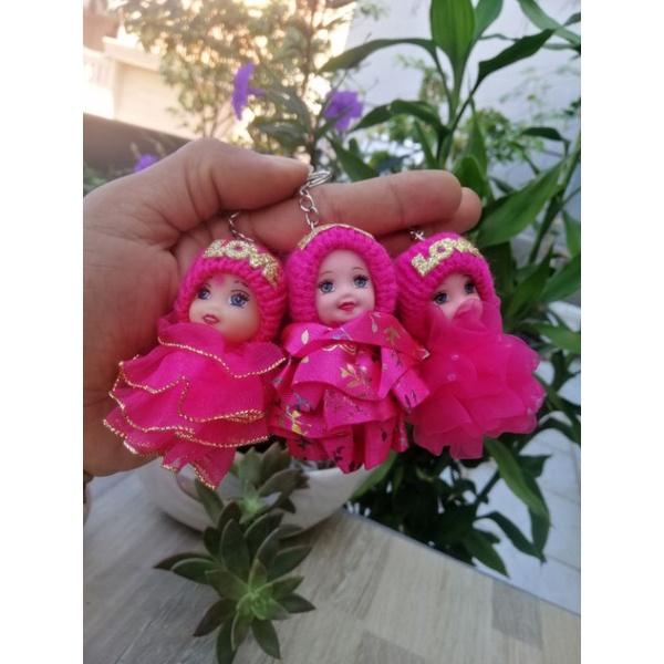 MÓC KHÓA BÚP BÊ ĐỘI NÓN LEN CHỮ LOVE