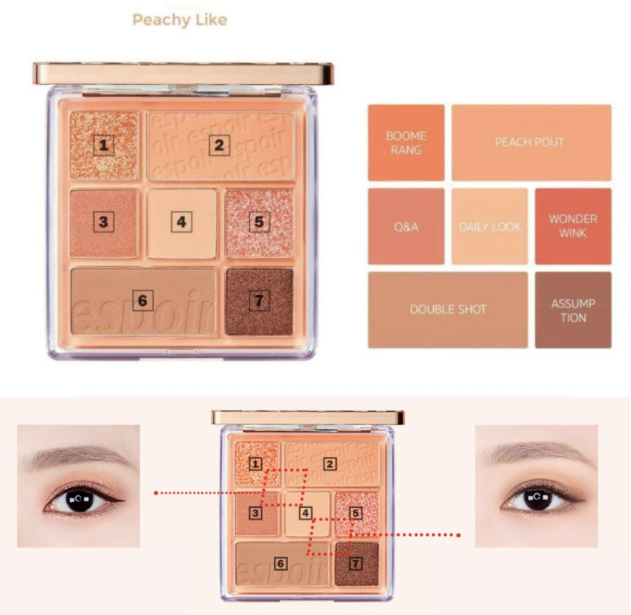 Bảng Phấn Mắt 7 Màu Espoir Real Eye Palette Peachy Like 7.1gr