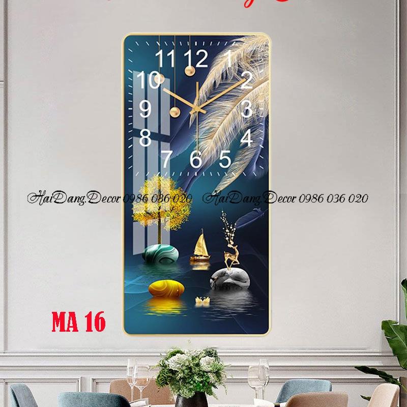 Tranh đồng hồ treo tường trang trí nhà cửa kim trôi - Tặng pin và đinh treo