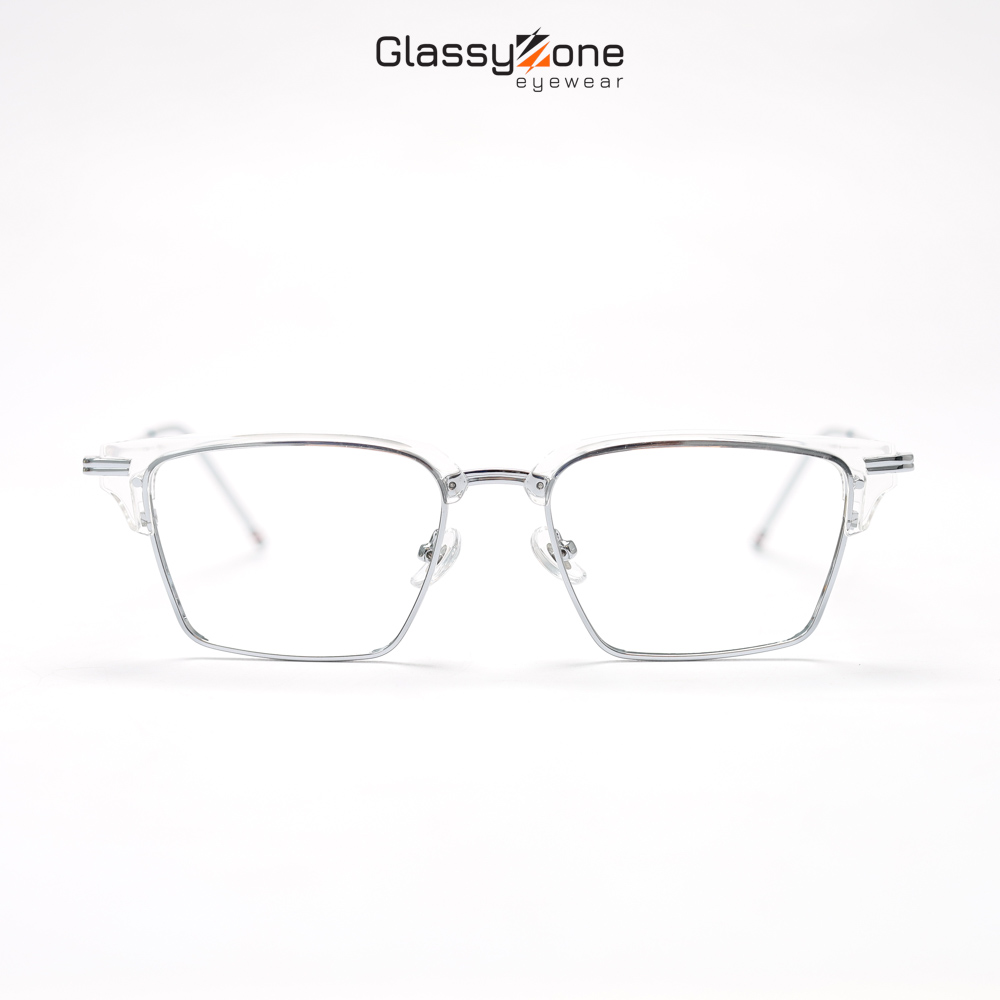 Gọng kính cận, Mắt kính giả cận kim loại Form vuông Nam Nữ Droopy - GlassyZone