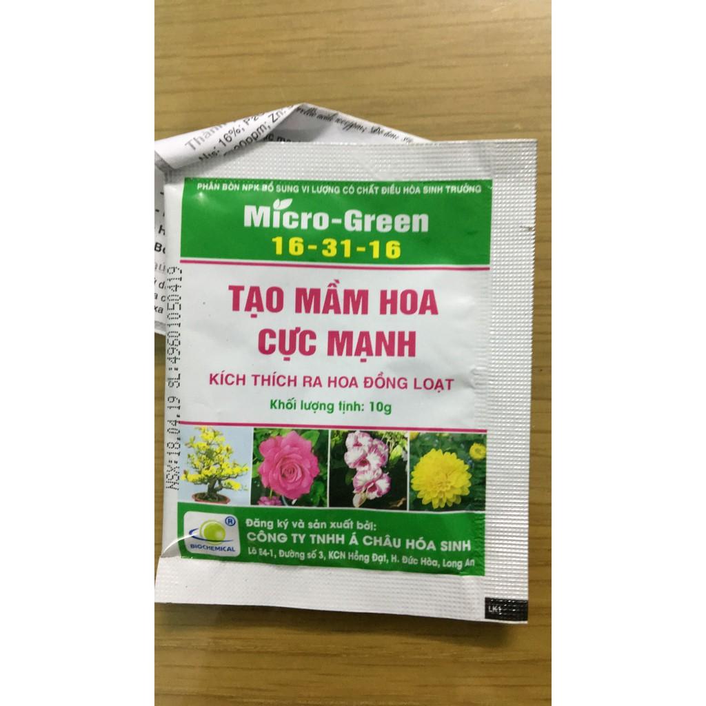 Sản phẩm Micro Green 16-31-16 Tạo mầm hoa cực mạnh - 02 gói 10g