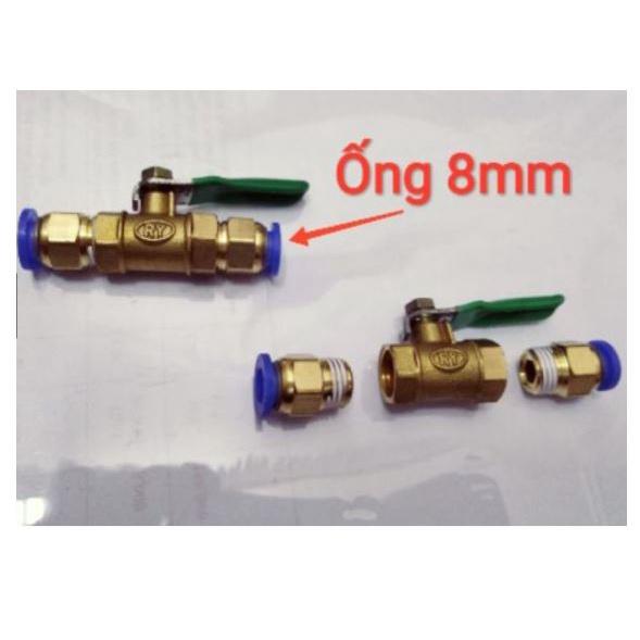 Bộ van khóa ống hơi tưới phun sương 8mm - van khóa ống phun sương