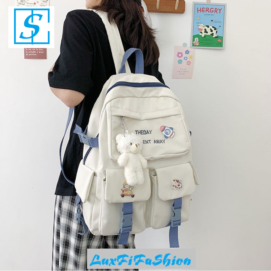 Cặp Học Sinh Nữ Version Hàn Quốc Ulzzang Balo Học Sinh Nữ Dễ Thương Sinh Động MÃ FS816