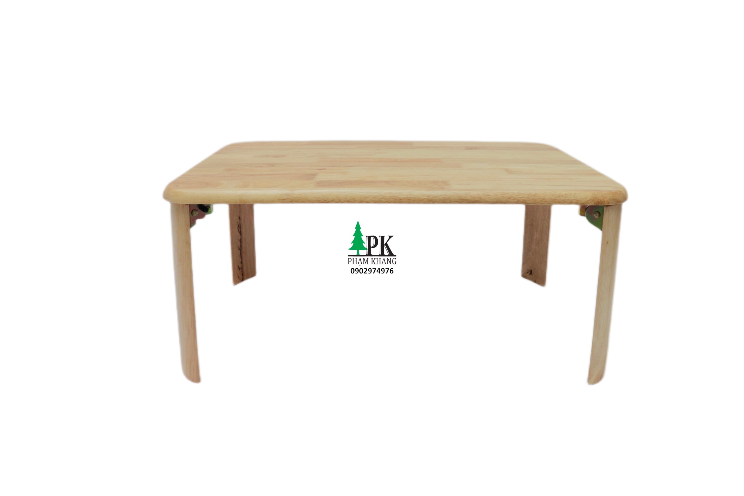 Bàn gỗ cao su chân gấp bánh mì Phạm Khang - Màu Tự Nhiên/ Vàng Cherry - Kích thước từ 45 x 60 cm/ 50 x 70 cm/ 60 x 90 cm/ 60 x 120 cm