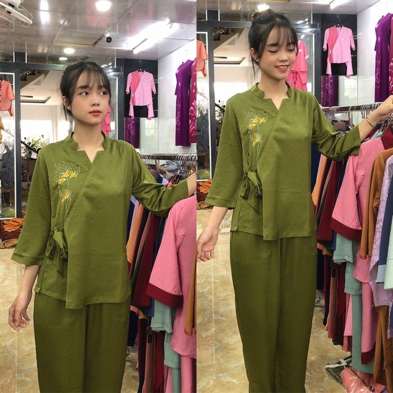 Đồ Lam Đi Chùa # Lục Giác Hoa Cúc # Đồ Bộ Nữ # Quần Áo