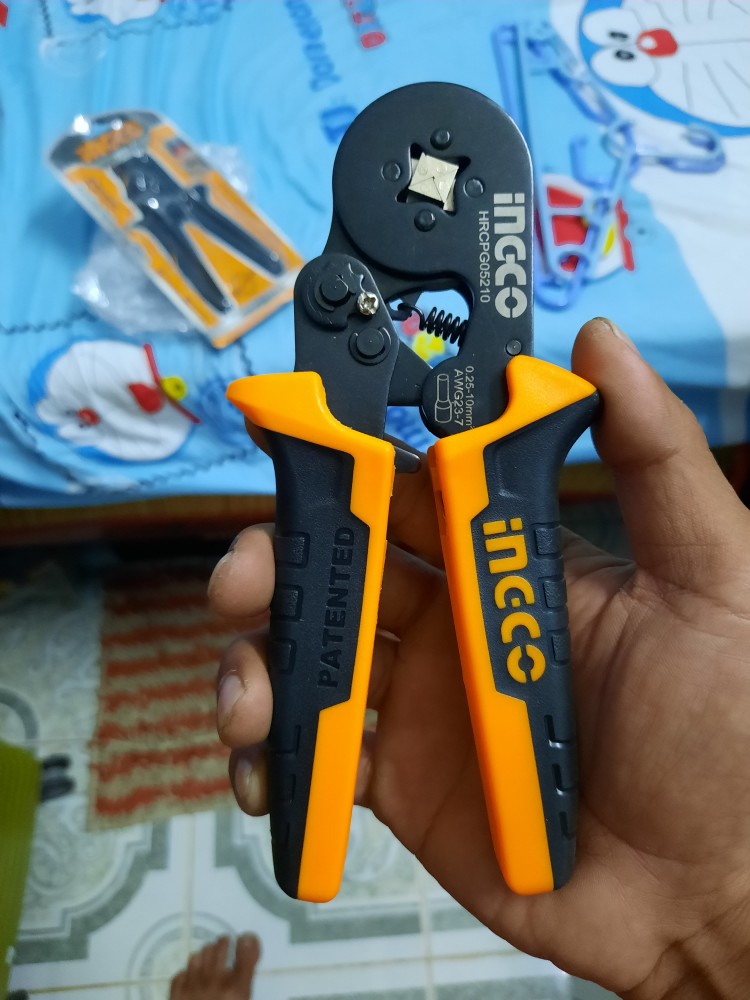 Kềm bấm cos dây điện 0.25-10mm3 ingco HRCPG05210