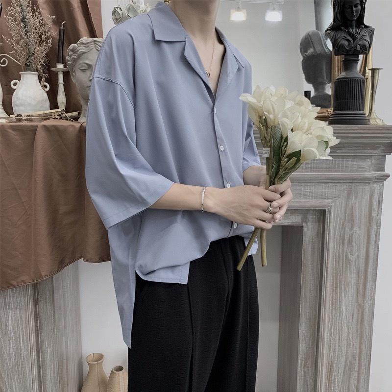 Áo sơ mi ngắn tay cổ vest MANTONI, Áo sơ mi nam nữ unisex chất lụa siêu thoáng mát (SM.CVEST