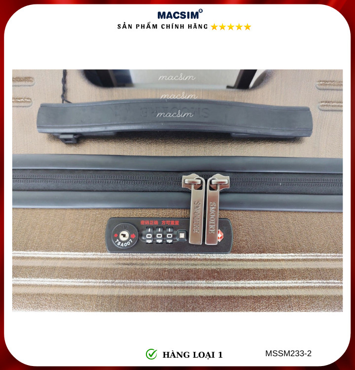Vali cao cấp Macsim Smooire MSSM1233-2 cỡ 21 inch màu gold hàng loại 1