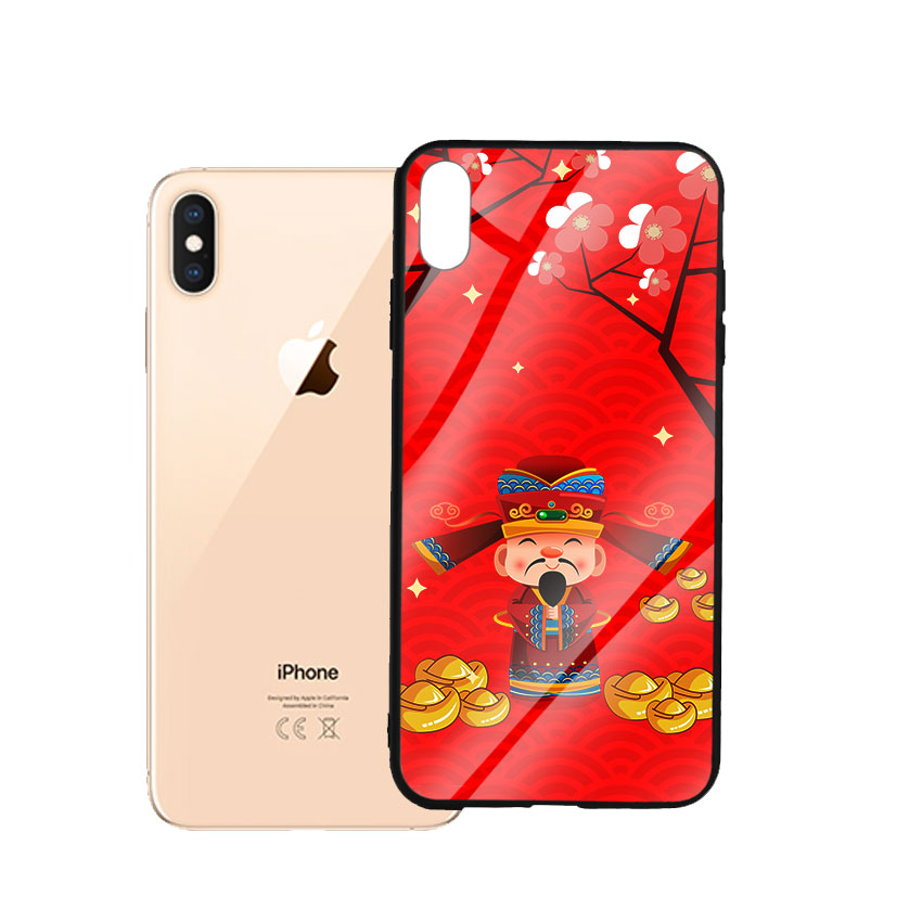 Ốp Lưng Kính Cường Lực cho điện thoại Iphone Xs Max - Thần Tài 01